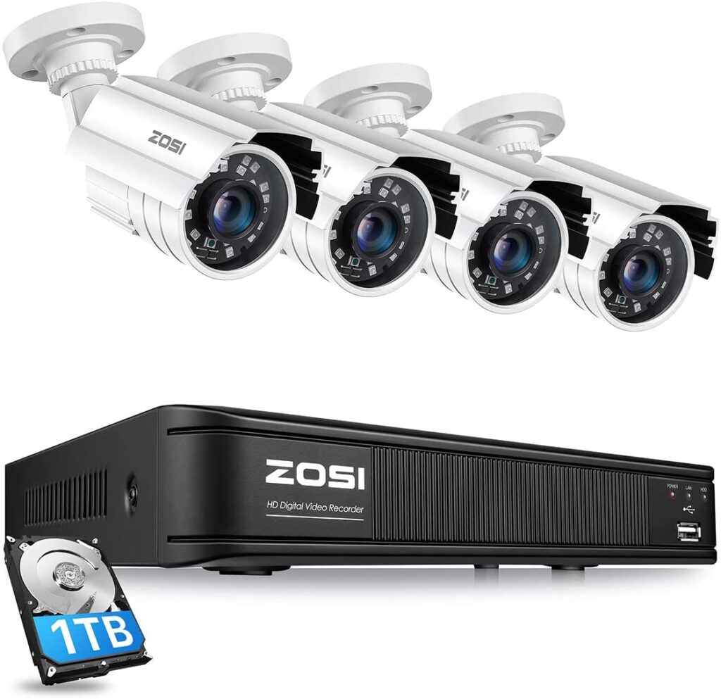 best outdoor wireless security camera system with DVR - ZOSI 8CH H.265+